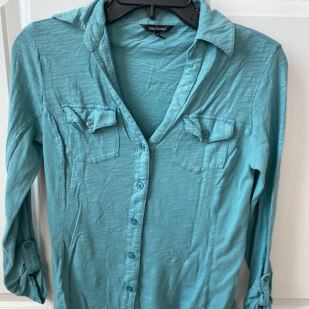 Women’s blue button down